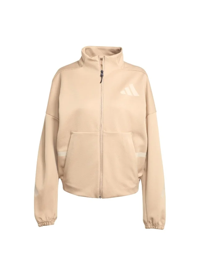 Adidas W Z.N.E. Tt Brown Training Track Tops For Women XS