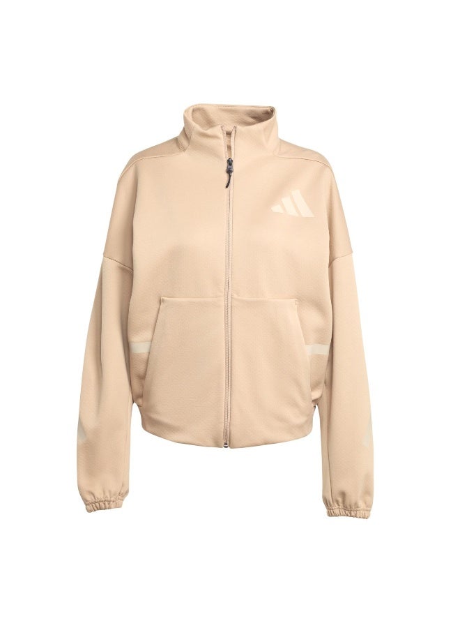 Adidas W Z.N.E. Tt Brown Training Track Tops For Women XS - Image 1