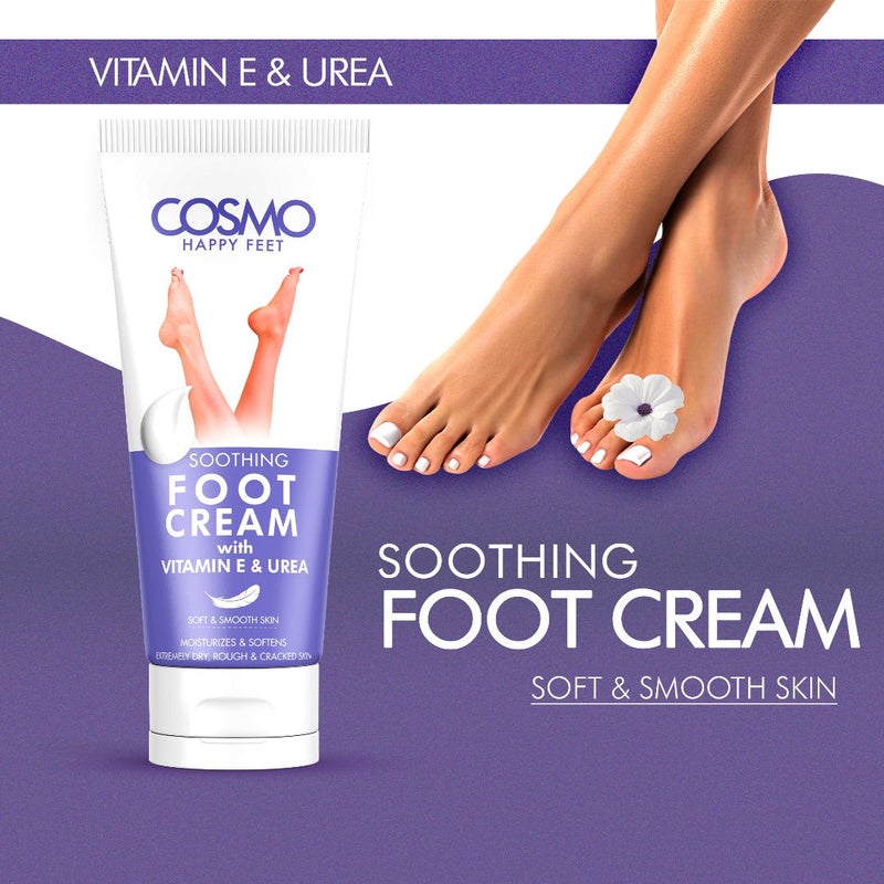 COSMO Happy Feet Soothing Foot Cream 150ml | With Refreshing Vitamin E and urea, Soft and Smooth Skin | Helps Relieve the Feeling of Heavy, Tired Feet | Foot Repair | Moisturizes & Soothes - Image 2