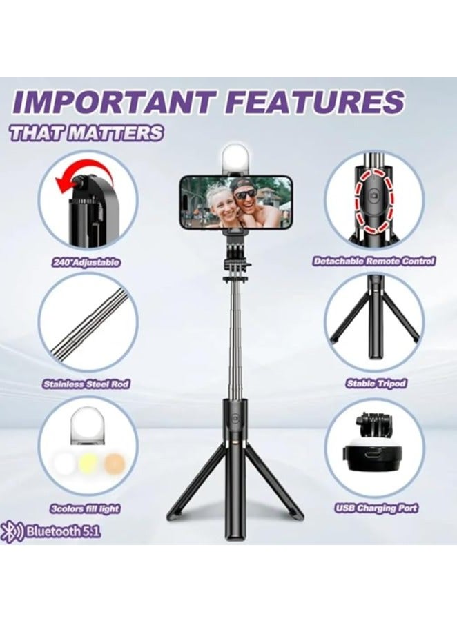 Live Streaming Selfie Stick Tripod – Extendable Bluetooth Tripod with Phone Holder & Remote, Ideal for TikTok, Reels, YouTube & Vlogging - Image 4