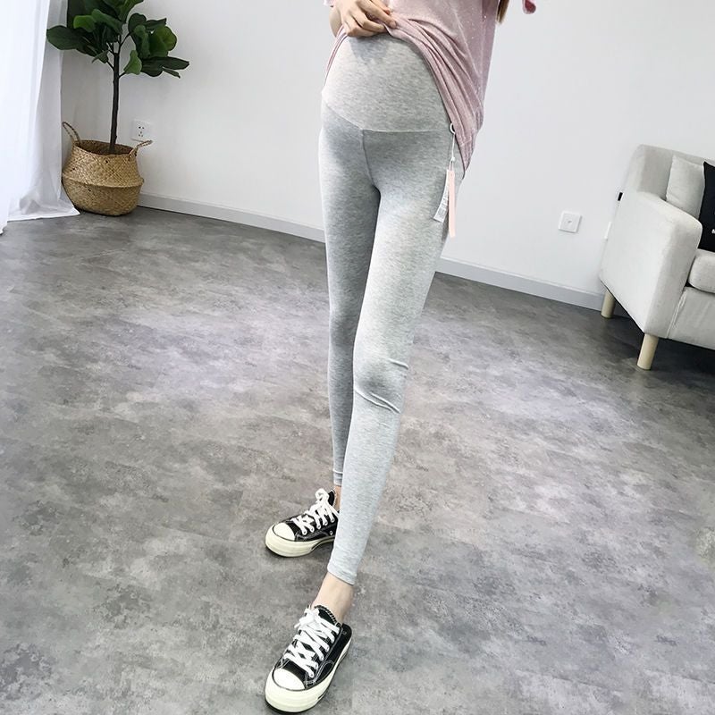 Pregnant Womens Spring and Autumn Top Korean Fashionable Moms dress suit Pregnant Womens Long Sleeve Loose Mid-length Spring T-shirt 901 gray belly pants [single piece]]