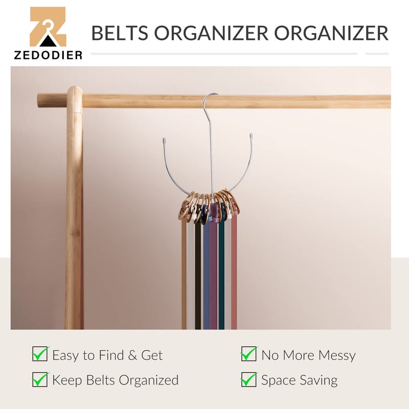 Zedodier Belt Hangers  Belt Rack Silver Closet Accessories Organizers  Closet Organizer Hook Rack For Belt  Ties  Scarves  Camisoles  Hats  Bras  Shoes - Image 2