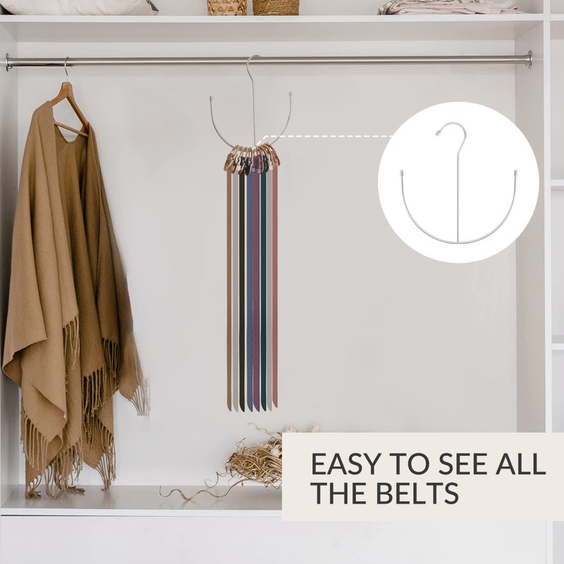 Zedodier Belt Hangers  Belt Rack Silver Closet Accessories Organizers  Closet Organizer Hook Rack For Belt  Ties  Scarves  Camisoles  Hats  Bras  Shoes - Image 5