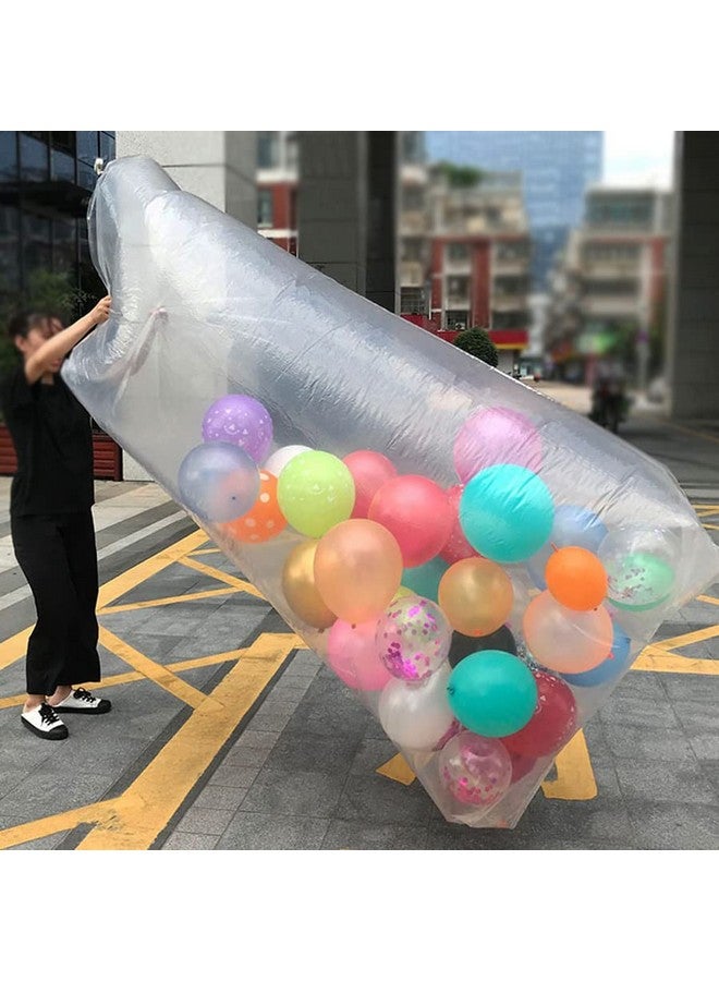 Simple polymer 98.4 x 47 Inch Plastic Balloon Bag Clear Giant Storage Bags for Birthday Celebration New Year’s Eve Party Supplies - Image 3