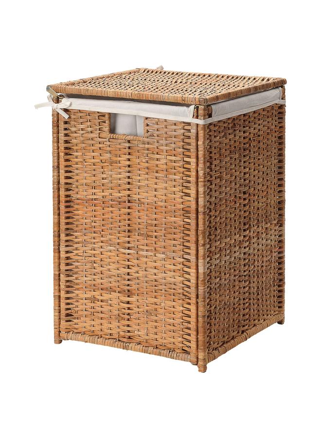 erorex Laundry Basket With Lining, Rattan, 80 L - Image 1