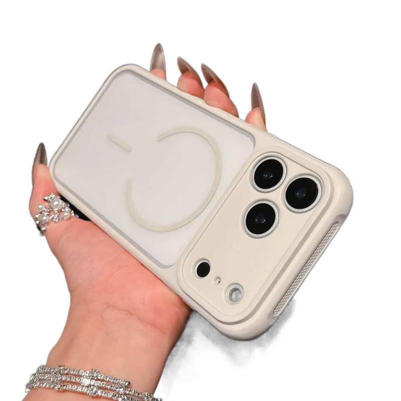 MS غطاء MagSafe بGlass لـ iPhone 16 / 16 Plus / 16 Pro / 16 Pro Max مع حماية من السقوط ومغناطيس قوي مع مقاوم للصدمات مع لمسة نهائية غير لامعة باللون أسود مغناطيسي باللون الأسود - Image 1