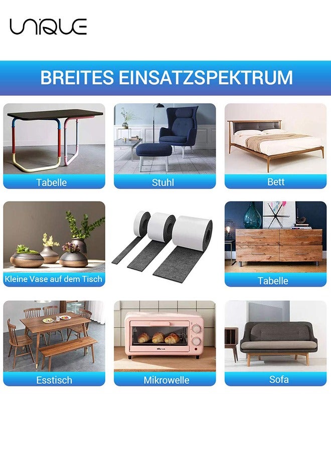 Unique 3 Rolls Felt Tape with Adhesive Backing, Adhesive Felt Pads for Furniture, Rocking Chair Floor Protectors, Heavy Duty Felt Pads Cut Any Shape, Felt Strips for Chairs, Floor Protection - Image 5