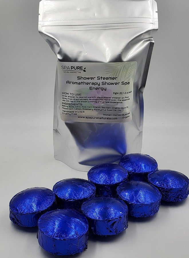 Spa Pure Energy Aromatherapy Shower: Tablets/Steamers/Bombs Made With 100% Natural/Organic Essential Oils - Transform Your Shower - Transform Your Mood (8 Pack) Count of 1 - Image 2