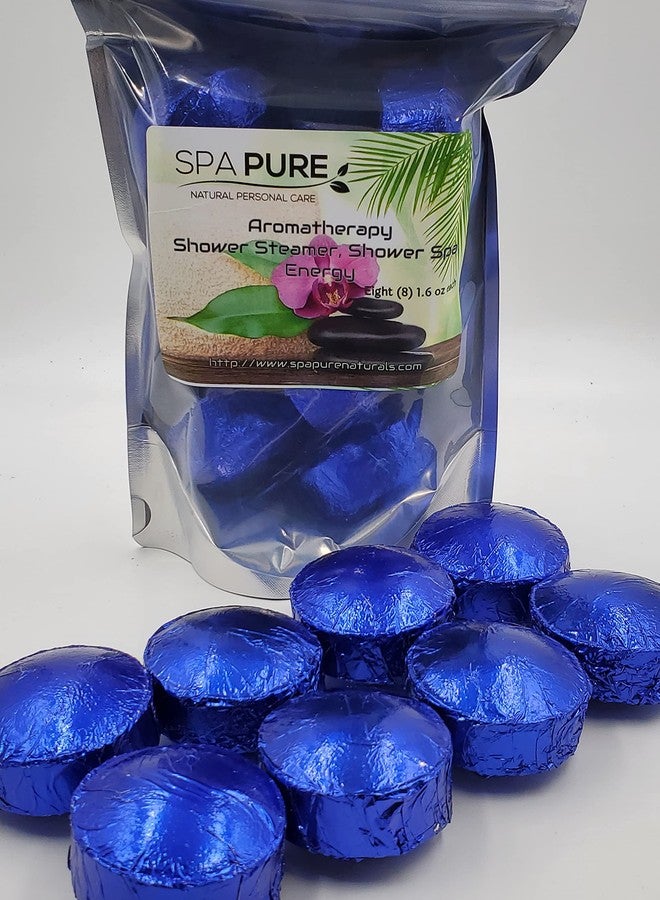 Spa Pure Energy Aromatherapy Shower: Tablets/Steamers/Bombs Made With 100% Natural/Organic Essential Oils - Transform Your Shower - Transform Your Mood (8 Pack) Count of 1 - Image 1