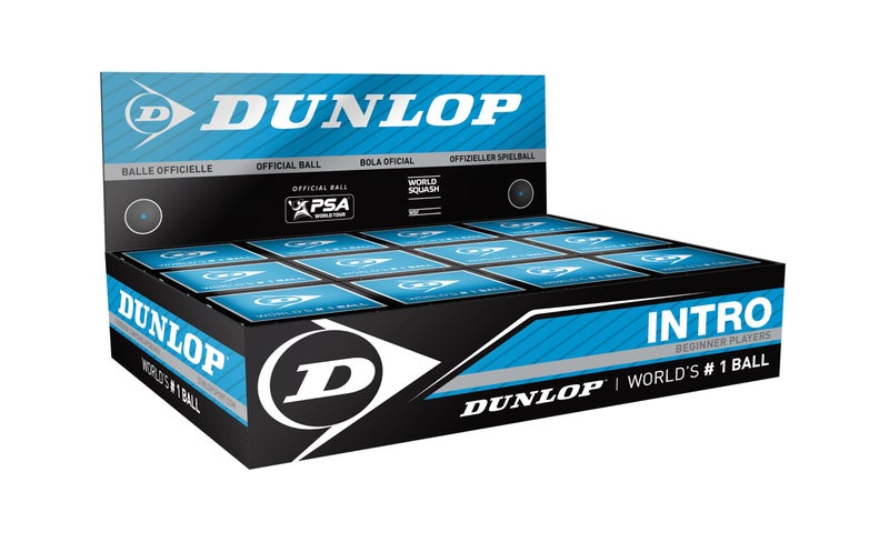 Dunlop Squash Balls Intro Blue  12 Balls  For Beginners And Hobby Players - Fast Speed - Image 1