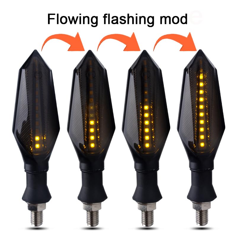 CYDZSW 2Pcs Motorcycle Turn Signals LED,Universal Motorcycle Blinkers Tail Lights Kit,Bright Rear Turn Signal for Dirt Bike Scooter and Powersports - Image 4