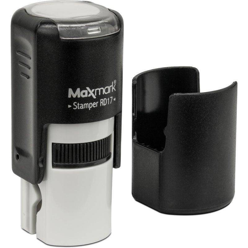 MaxMark Round Self Inking Emoji Stamp - Check - Green Ink - Image 2