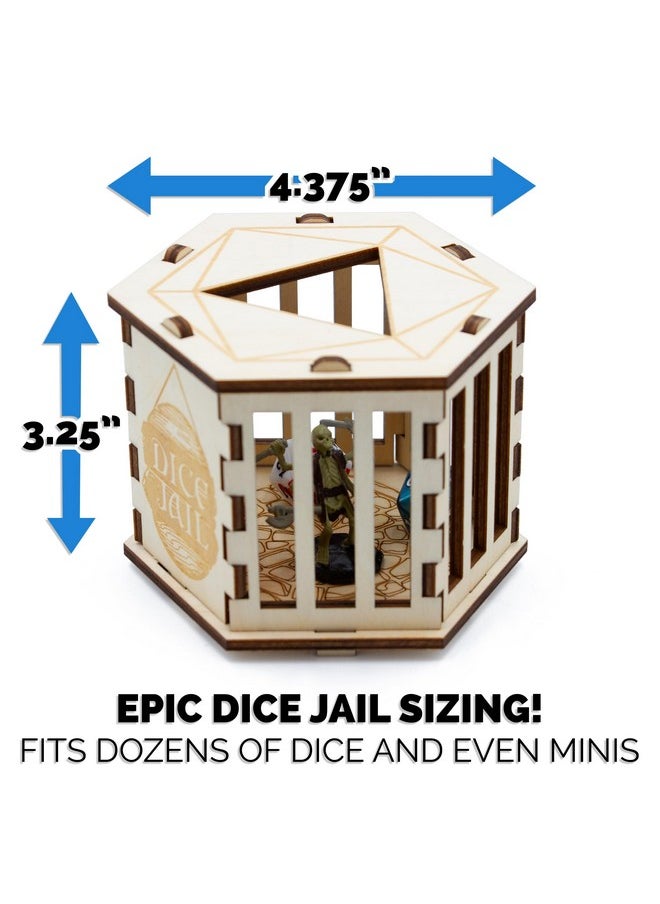 Dnd Dice Jail For Up To 50 Rpg Dice With Fabric Travel Bag - Wooden Jail Dice Cage With Laser-Etched Artwork For Misbehaving Roleplaying Dice - pzsku/Z806D47B59F527F561FF0Z/45/_/1732775601/075d1a40-af51-4fce-8a71-327c572a6d9e