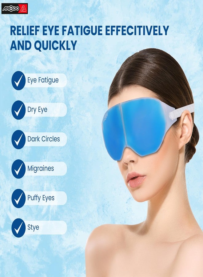 Aprodo Cooling Gel Eye Mask for Dark Circles Soothes Puffy, Dry, Tired, Red and Itchy Eyes - Relieve Your Headache Reusable Cold Compress Gel Pad for Therapy, Migraine, Pain Relief and Skincare (Blue) - Image 2
