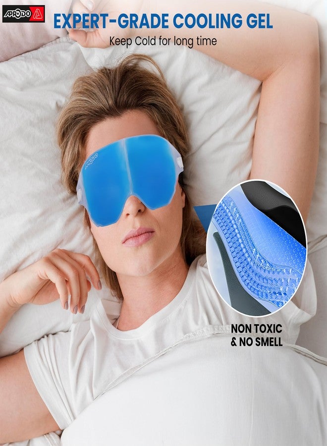Aprodo Cooling Gel Eye Mask for Dark Circles Soothes Puffy, Dry, Tired, Red and Itchy Eyes - Relieve Your Headache Reusable Cold Compress Gel Pad for Therapy, Migraine, Pain Relief and Skincare (Blue) - Image 5