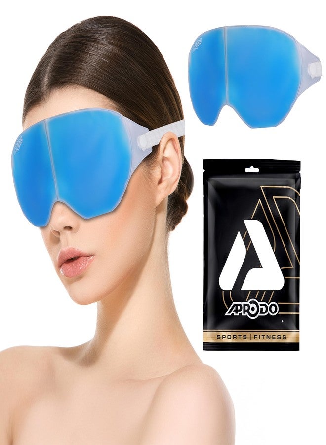 Aprodo Cooling Gel Eye Mask for Dark Circles Soothes Puffy, Dry, Tired, Red and Itchy Eyes - Relieve Your Headache Reusable Cold Compress Gel Pad for Therapy, Migraine, Pain Relief and Skincare (Blue) - Image 1