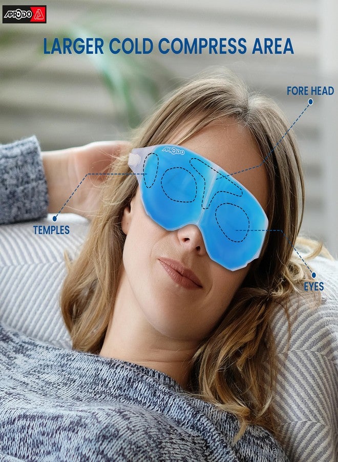 Aprodo Cooling Gel Eye Mask for Dark Circles Soothes Puffy, Dry, Tired, Red and Itchy Eyes - Relieve Your Headache Reusable Cold Compress Gel Pad for Therapy, Migraine, Pain Relief and Skincare (Blue) - Image 3