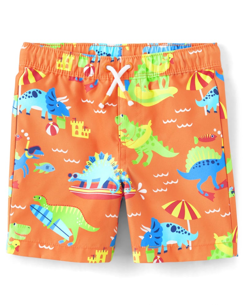 Gymboree,and Toddler Swim Trunks,Dino Sun Glow,6 - Image 1