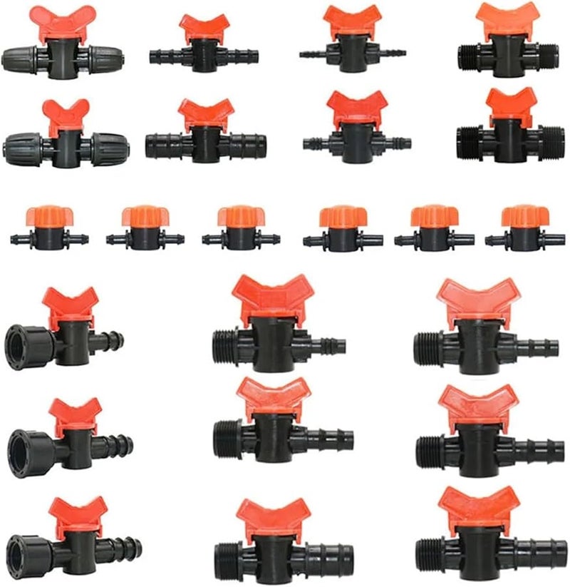 20 قطعة صمام الري بالتنقيط بارب كونكتور مقاسات 3 8 10 12 16 20 25 مم لأنابيب الحديقة مع صنبور ذو رجول ذكر مقاسات 1 2 3 4 بوصة لأنابيب المياه بألوان متنوعة - Image 1