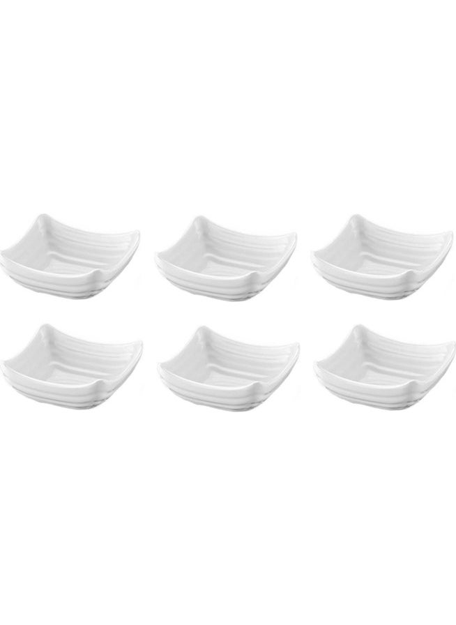 Külsan Melamine Tile 6-Piece Turkish Delight Bowl-Jam Bowl-White  - Image 2
