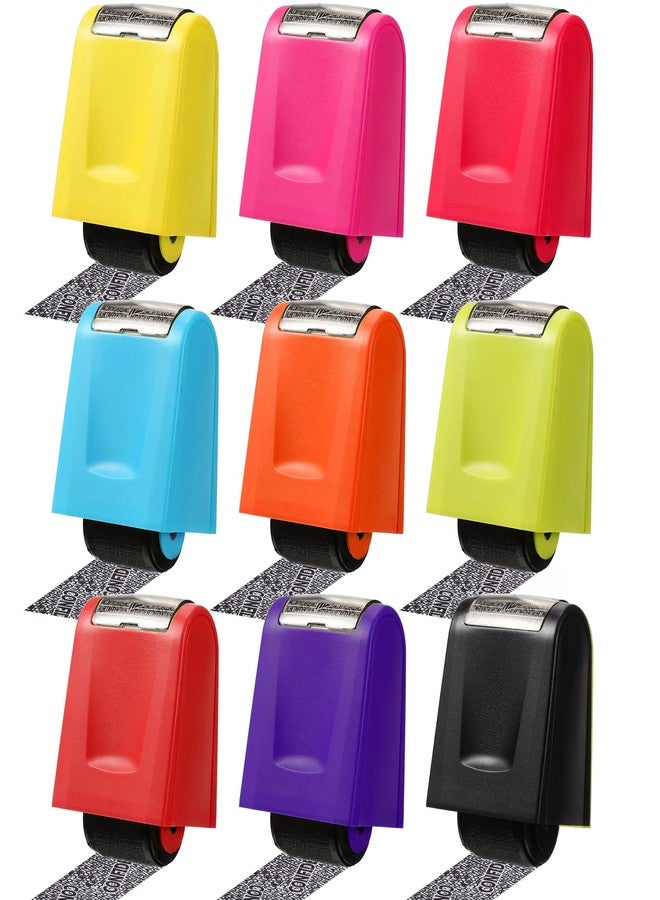 Epakh 9 Pcs Identity Theft Protection Roller Stamp Confidential Roller Stamp Colorful Privacy Confidential Blackout Prevention Information Address Blocker Security for Mail ID Account Data - Image 1