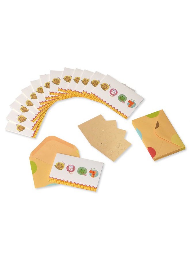 Papyrus Thank You Cards with Envelopes, Animals with Glitter (14-Count) - Image 2