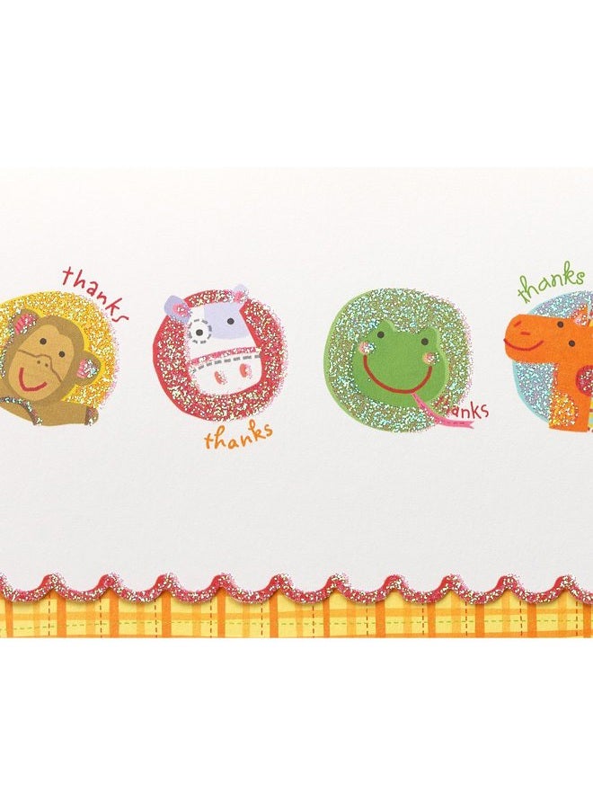 Papyrus Thank You Cards with Envelopes, Animals with Glitter (14-Count) - Image 3
