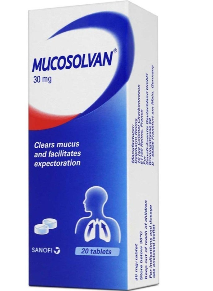 sanofi Mucosolvan 30mg Tablets Pack of 20 – Helps Loosen and Clear Thick Mucus - Image 2