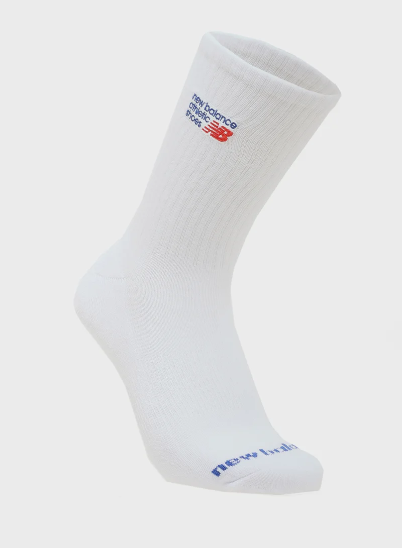 نيو بالانس 2 Pack Embroidery Graphic Crew Socks