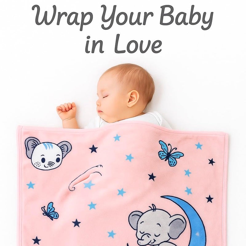 PWI Supersoft Baby Blanket Wrapper for Newborn | 30x40 inches | Lightweight AC Blanket for 0-2 Years | Ultra Soft & Skin-Friendly | Pack of 1 -Peach - Image 3