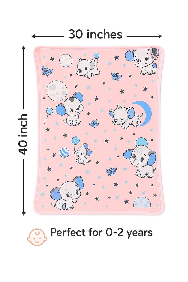 PWI Supersoft Baby Blanket Wrapper for Newborn | 30x40 inches | Lightweight AC Blanket for 0-2 Years | Ultra Soft & Skin-Friendly | Pack of 1 -Peach - Image 4