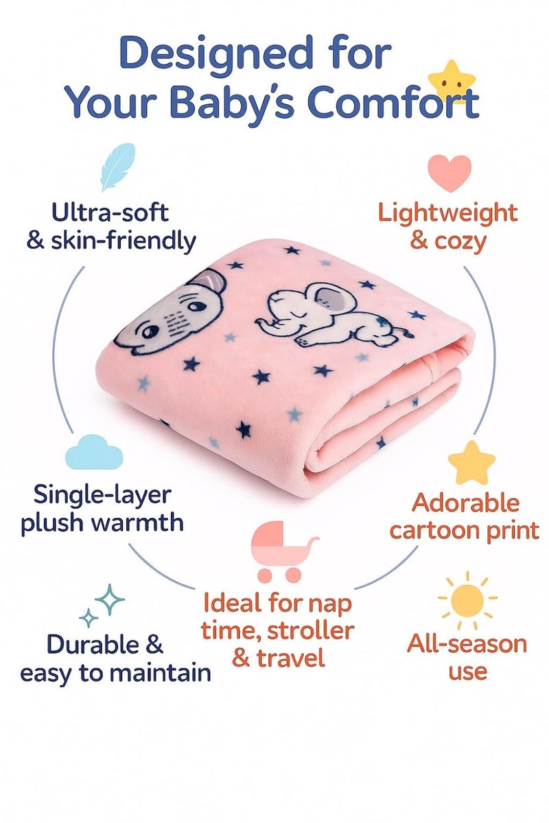 PWI Supersoft Baby Blanket Wrapper for Newborn | 30x40 inches | Lightweight AC Blanket for 0-2 Years | Ultra Soft & Skin-Friendly | Pack of 1 -Peach - Image 2