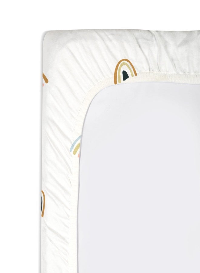 Makemake Organics Organic Changing Pad Cover GOTS Certified Organic Cotton Changing Table Cover Non Toxic Quilted Ultra Soft Girls Boys Neutral Nursery (16"x33", Rainbow) - Image 5