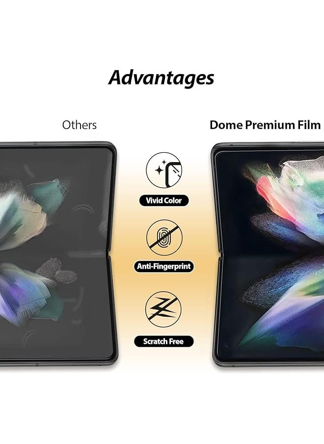 erorex - Screen Protector For Samsung Galaxy Z Fold 4 5G Full Coverage Hd Clear Film Anti Bubble Touch Sensitive Easy Install Anti Scratch Soft Protective（3 Set） - Image 1