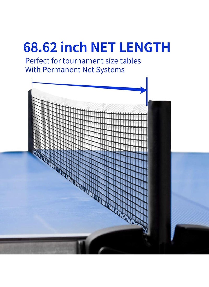Y&D 2pcs 70.8 Inches Table Tennis Replacement Net Heavy Duty String Tension Ping Pong Nets for Indoor Outdoor（Black)  - Image 2