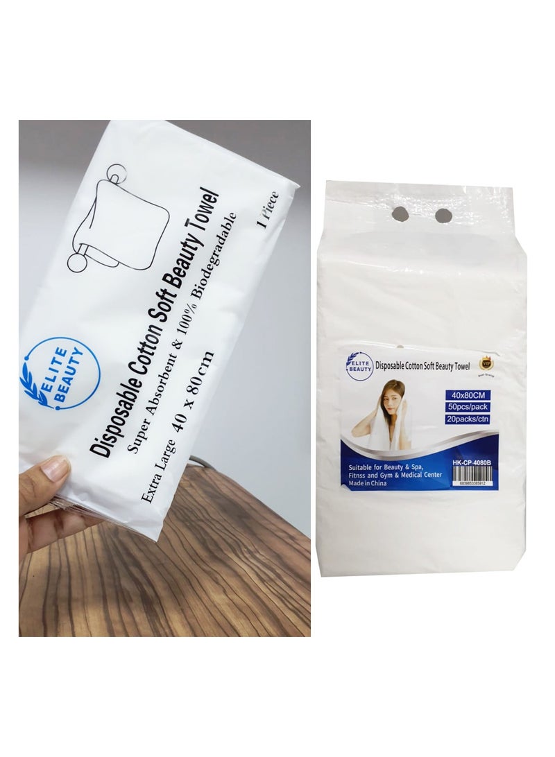 Elite Beauty towel Disposable Cotton soft  40 X 80 CM 50 PCS /PACK 20PACKS/CTN HK-CP-4080B - Image 5