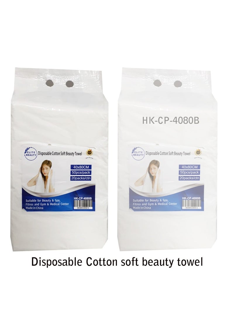 Elite Beauty towel Disposable Cotton soft  40 X 80 CM 50 PCS /PACK 20PACKS/CTN HK-CP-4080B - Image 3