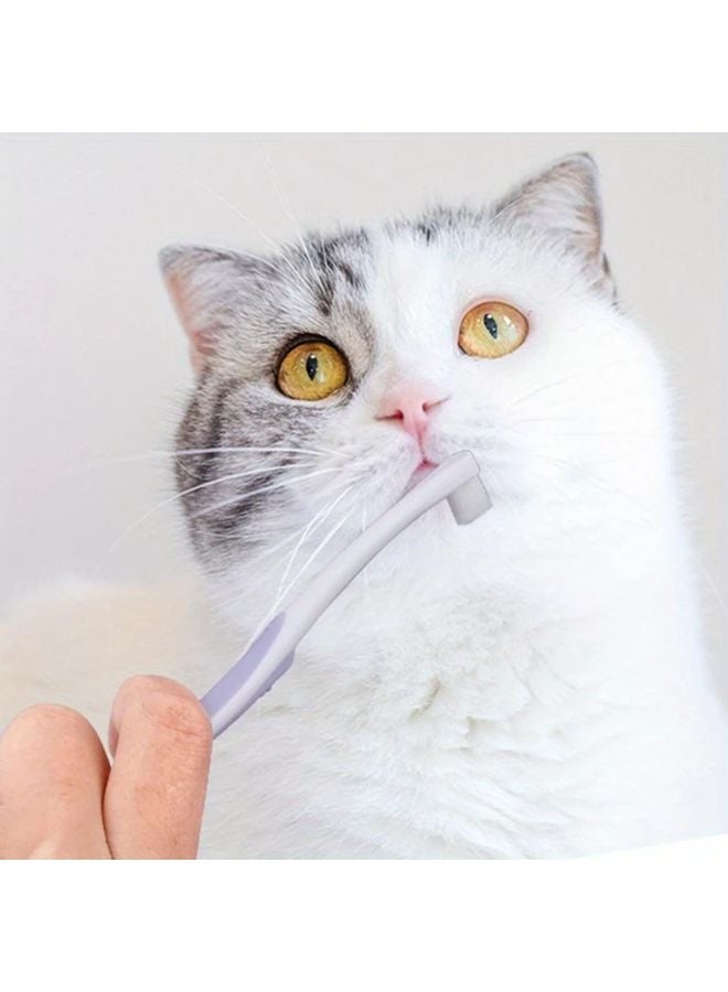 Purple Pet Toothbrush For Dogs Soft Bristles Long Handle Dental Care Puppy Adult - Image 5