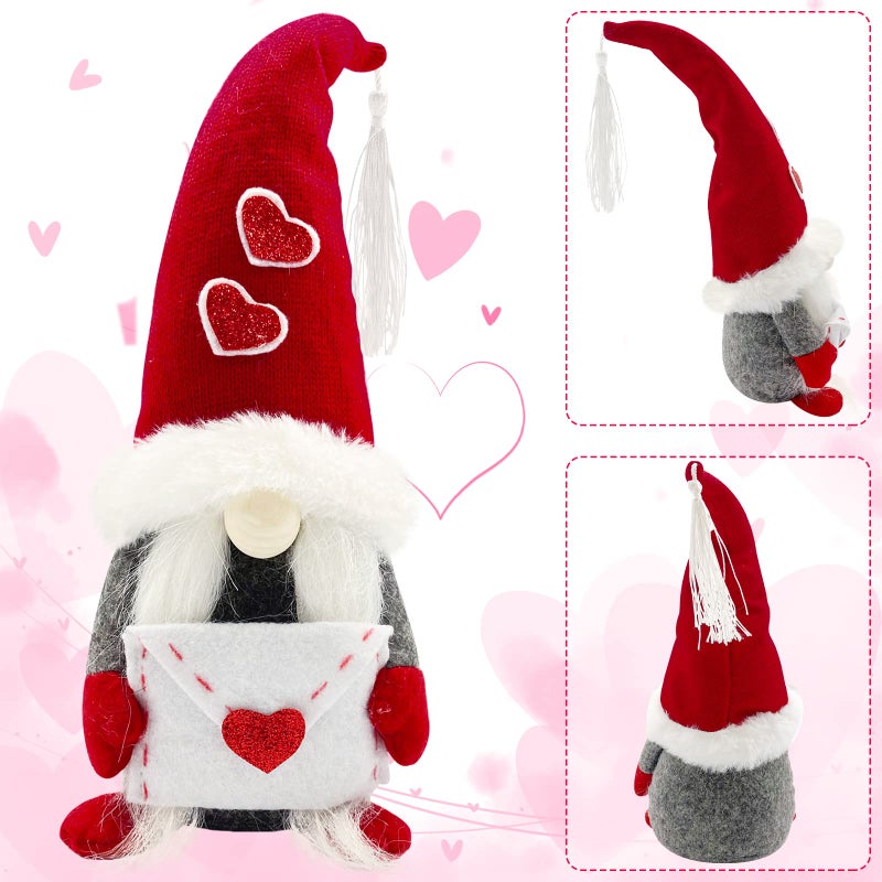 Teeker Valentines Day Decor - Valentines Day Decorations - Red Valentine Love Gnomes Decorations for Home, Office - Valentine's Gifts for Her, Wife, Women - Romantic Anniversary Vday Wedding Gift - Image 3