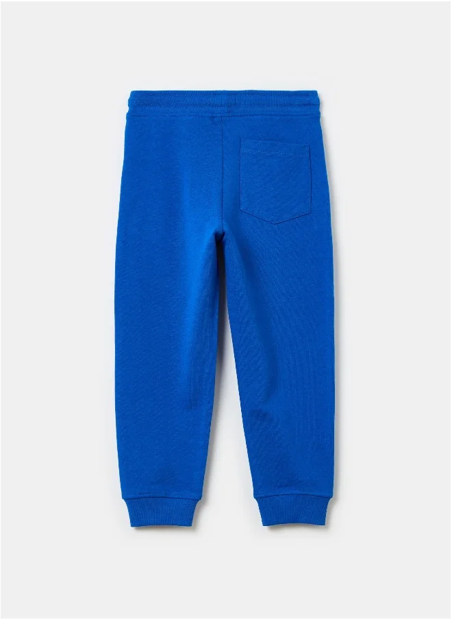 او في اس Fleece joggers with drawstring and print