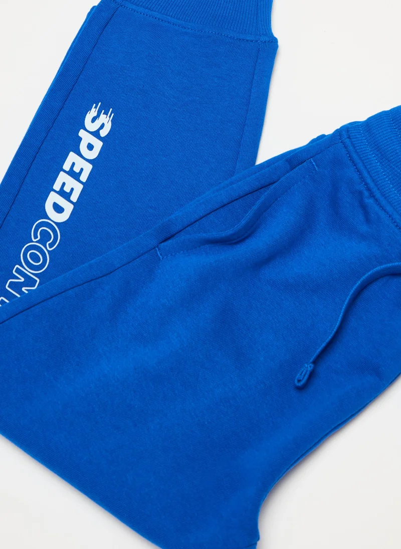 Ovs Fleece joggers with drawstring and print