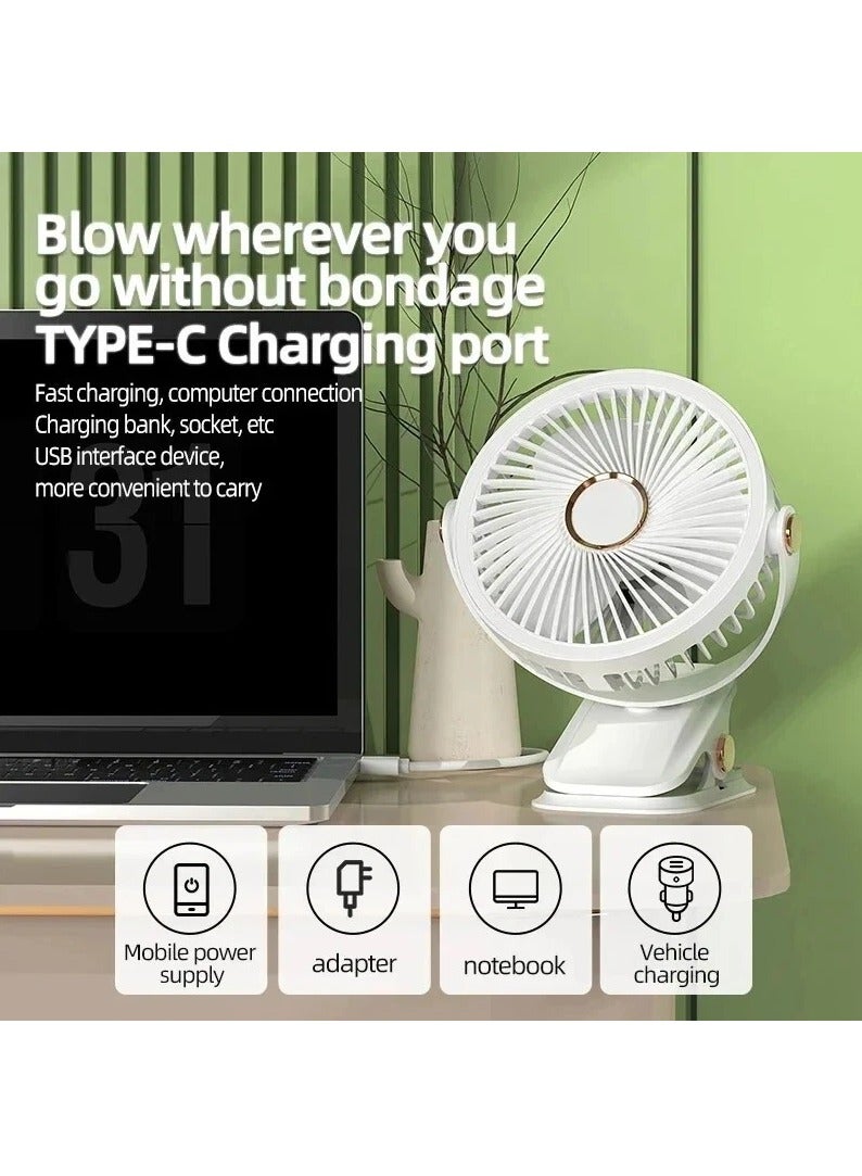 صن هوم مروحة قابلة لإعادة الشحن محمولة متعددة الوظائف 4 في 1، مروحة طاولة، مروحة معلقة، مروحة يدوية - Image 2