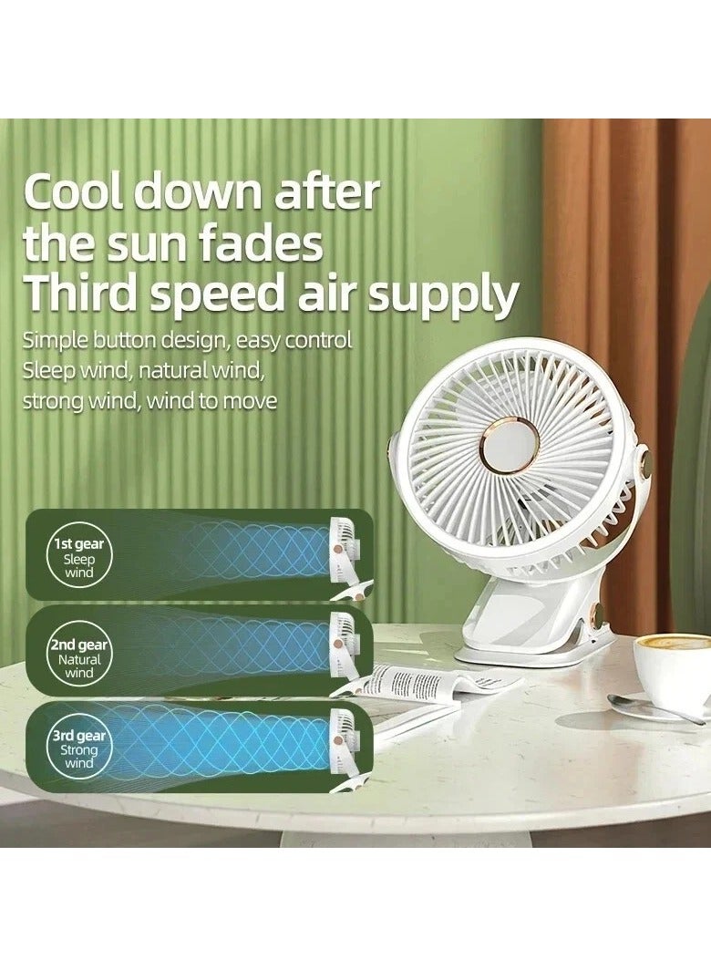 صن هوم مروحة قابلة لإعادة الشحن محمولة متعددة الوظائف 4 في 1، مروحة طاولة، مروحة معلقة، مروحة يدوية - Image 4