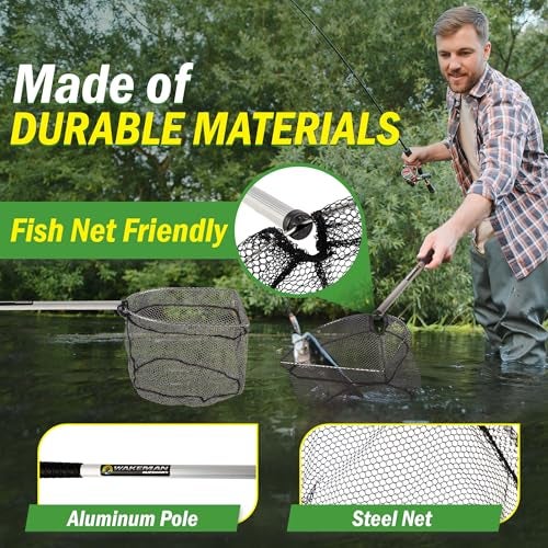 Wakeman 8-Inch Fishing Net - Lightweight Aluminum, Steel, and Nylon Bait Net for Catch and Release or Sport Fishing in Salt and Freshwater by Wakeman - Image 2