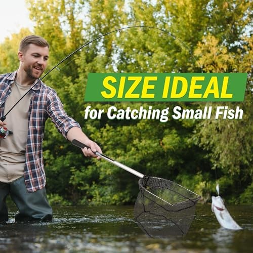 Wakeman 8-Inch Fishing Net - Lightweight Aluminum, Steel, and Nylon Bait Net for Catch and Release or Sport Fishing in Salt and Freshwater by Wakeman - Image 4