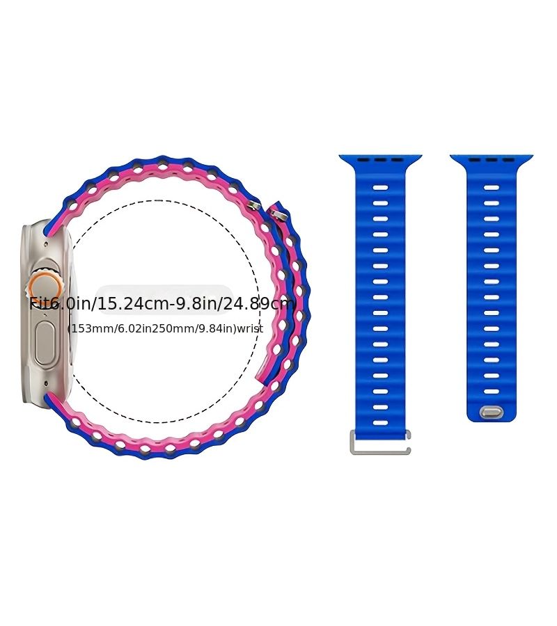 حزام بديل من السيليكون الأخضر مقاس 49 مم و46 مم و45 مم و44 مم و42 mm لسلسلة الساعات - Image 2