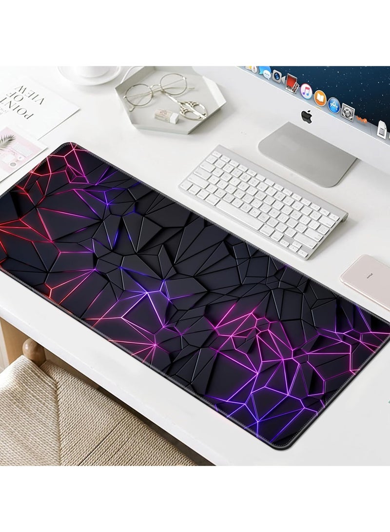 Large Mouse Pad Extended Gaming Non-Slip Rubber Base Office Desk Keyboard Mouse Pads Black - Image 2