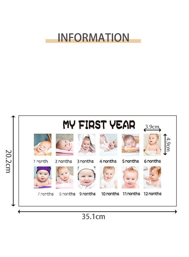 LABNNA My First Year Baby Picture Frame - 12 Month Milestone Collage Keepsake for Newborn to One Year, Gender Neutral Nursery Wall Decor New Mom Gift Baby Shower and Album Gifts - Image 3