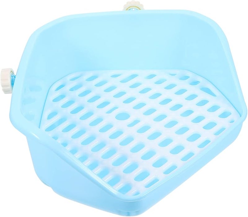 صندوق فضلات أزرق صغير للحيوانات الأليفة، مرحاض مدرب للتبول لشنشيلا وخنزير غينيا والهامستر والأرنب والجرذ - Image 2