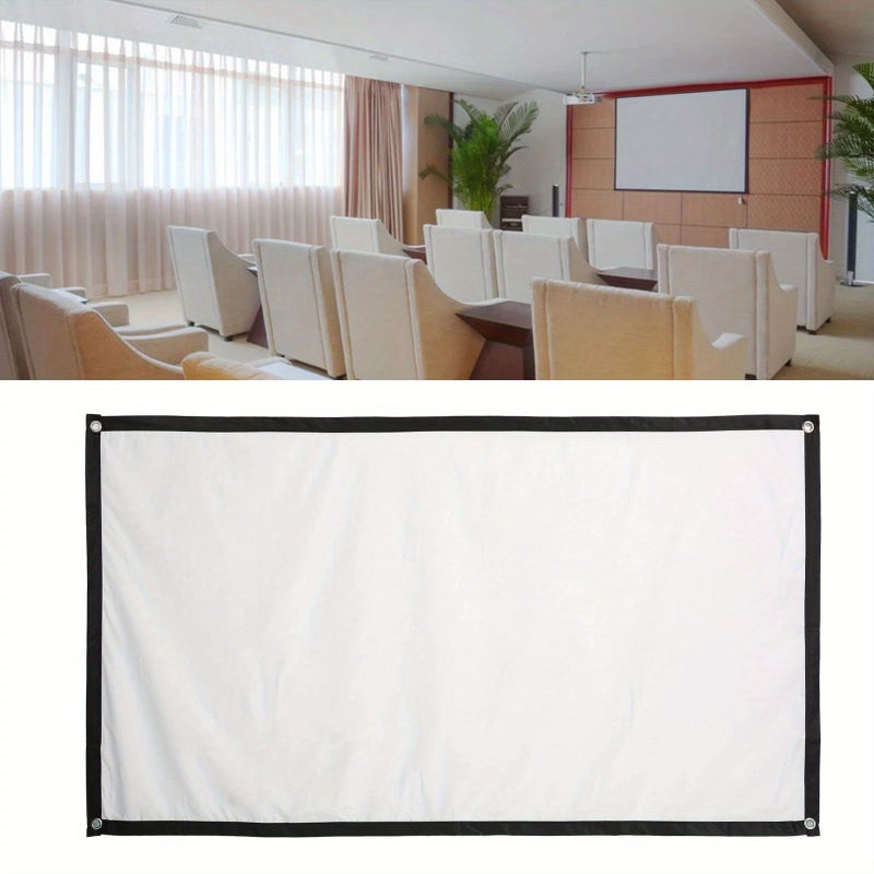 60 Inch White Foldable Projection Screen Heavy Duty Movie Screen with Black Border for Home Theater - Image 3